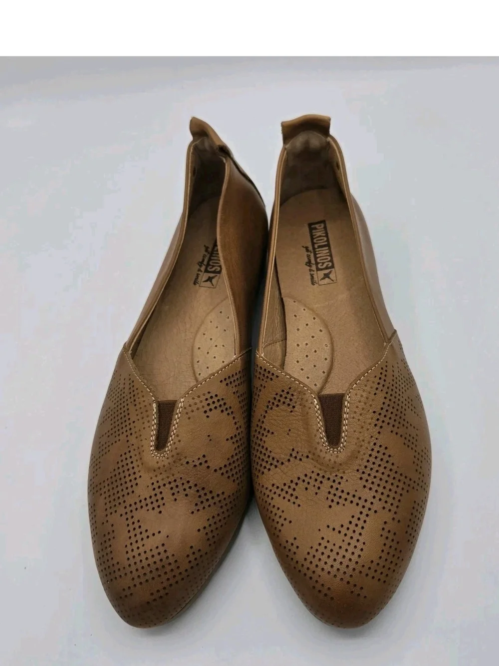 Pikolinos Aledo Ballet Flats Brandy Leather Perforated Detaling Brown Size 39 8